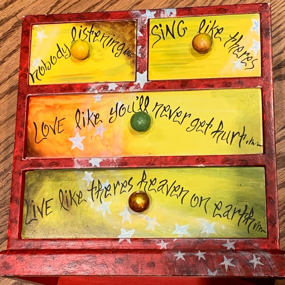 2/$30 🔥 Rustic hand painted jewelry box love